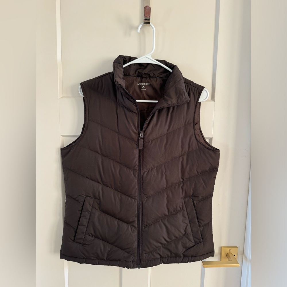 Lands end vest brown 80% down 20% feathers